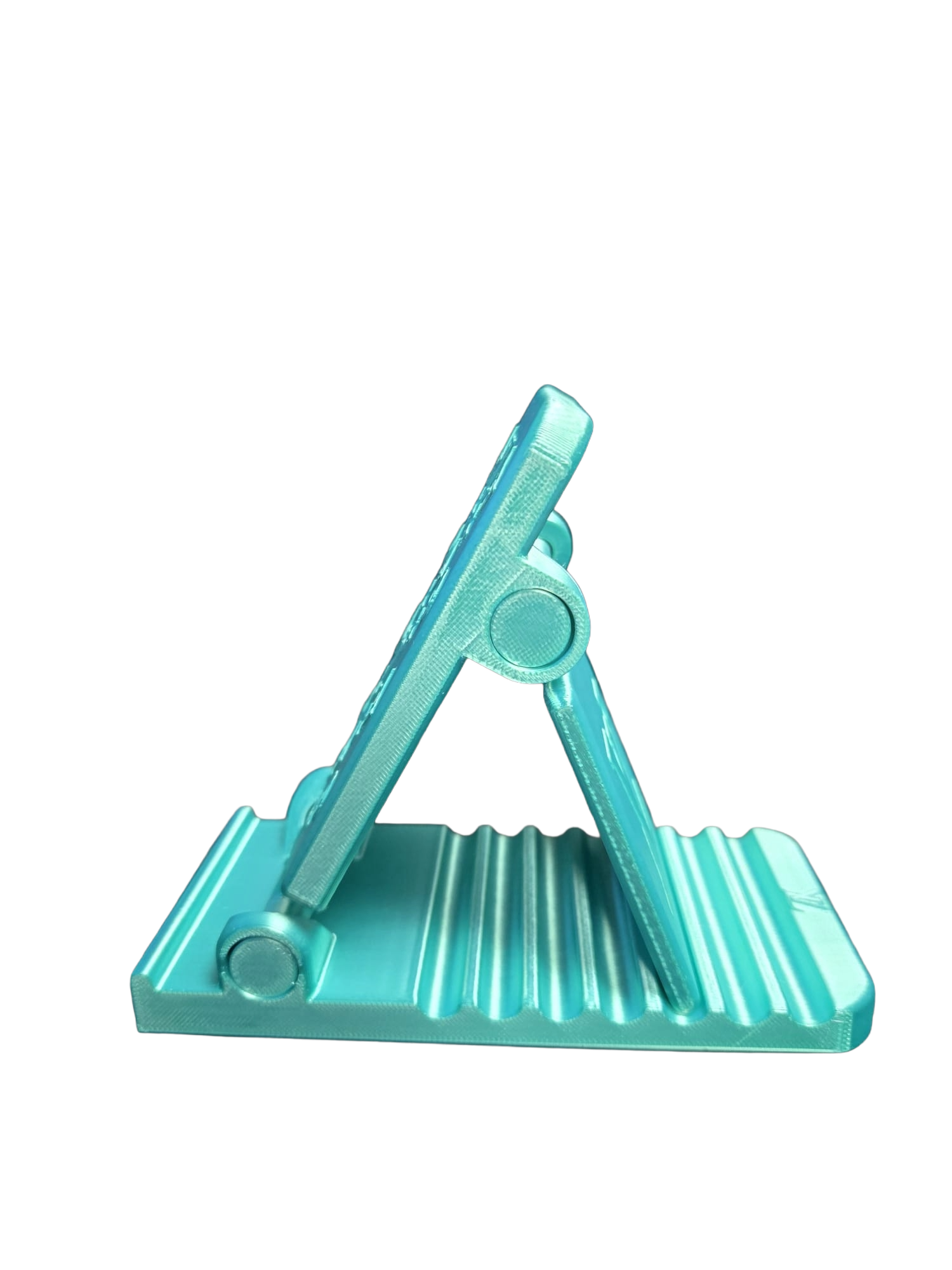 Designer Inspired Phone Holder – 3D Printed in Silk PLA+ (Teal) - Image 2