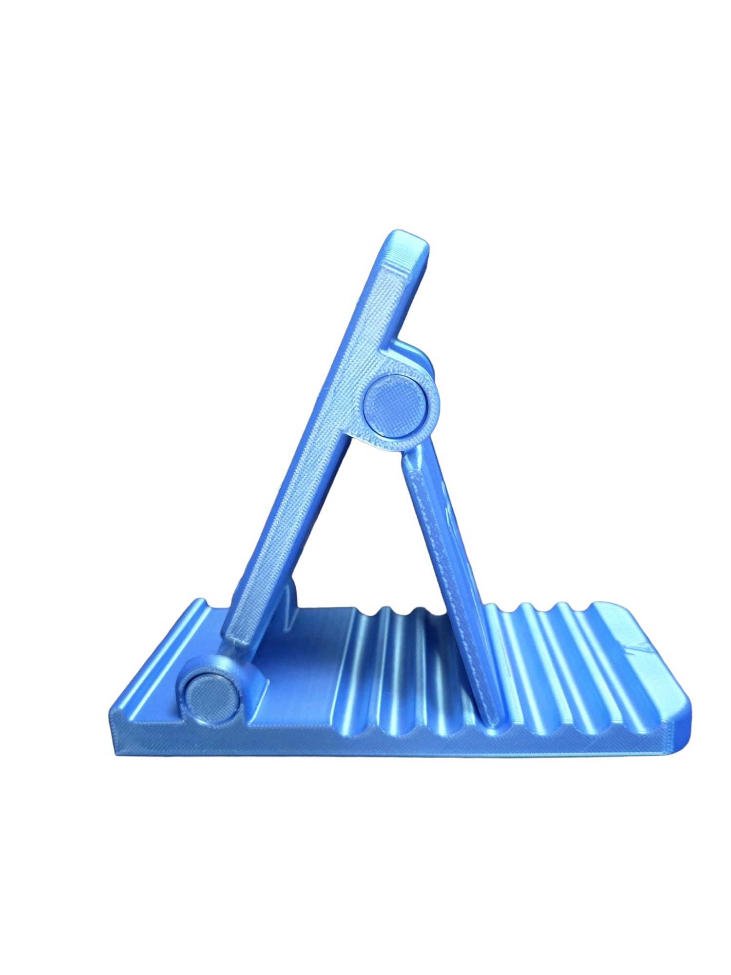 Designer Inspired Phone Holder – 3D Printed in Silk PLA+ (Blue) - Image 2