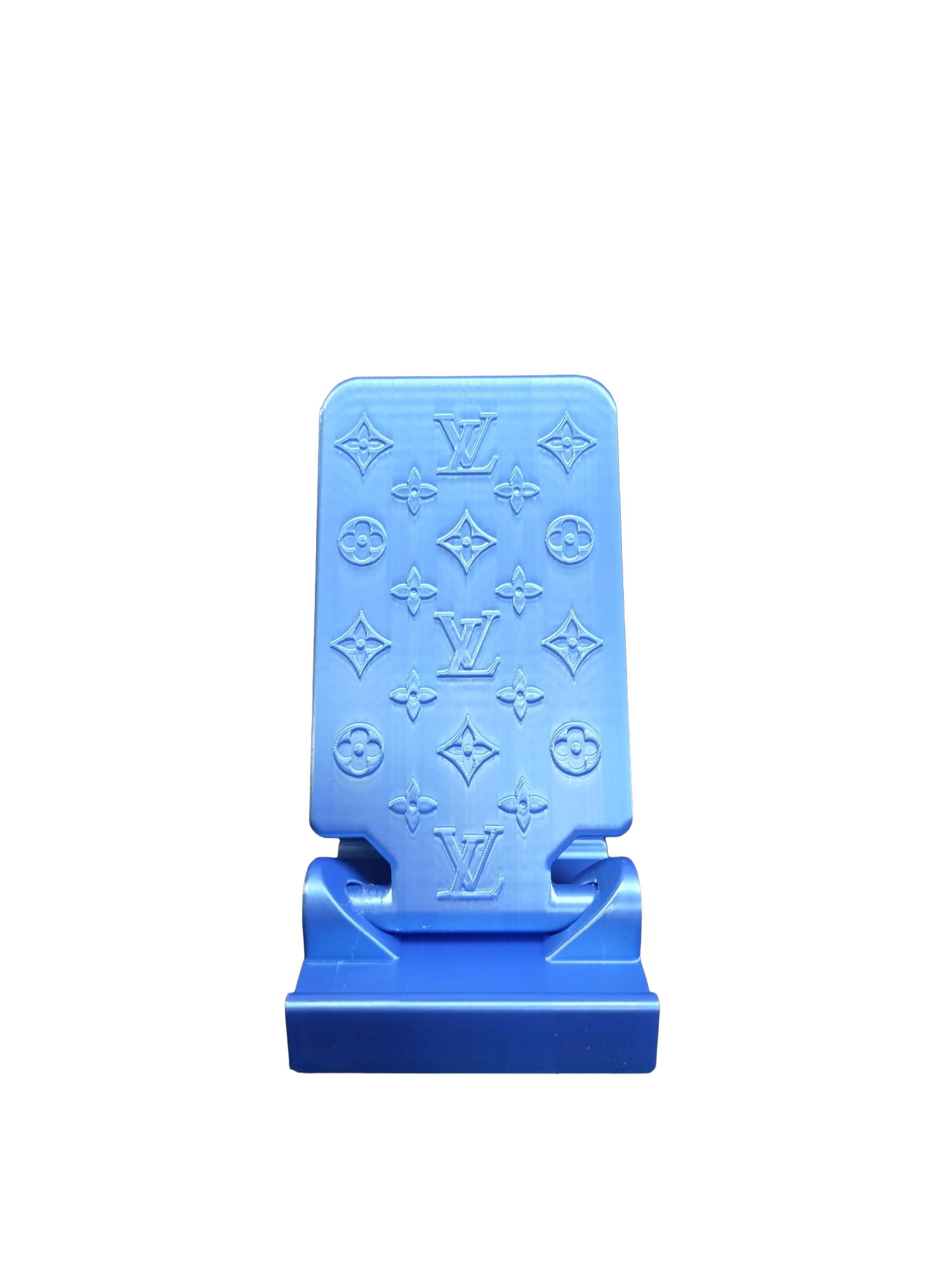 Designer Inspired Phone Holder – 3D Printed in Silk PLA+ (Blue)