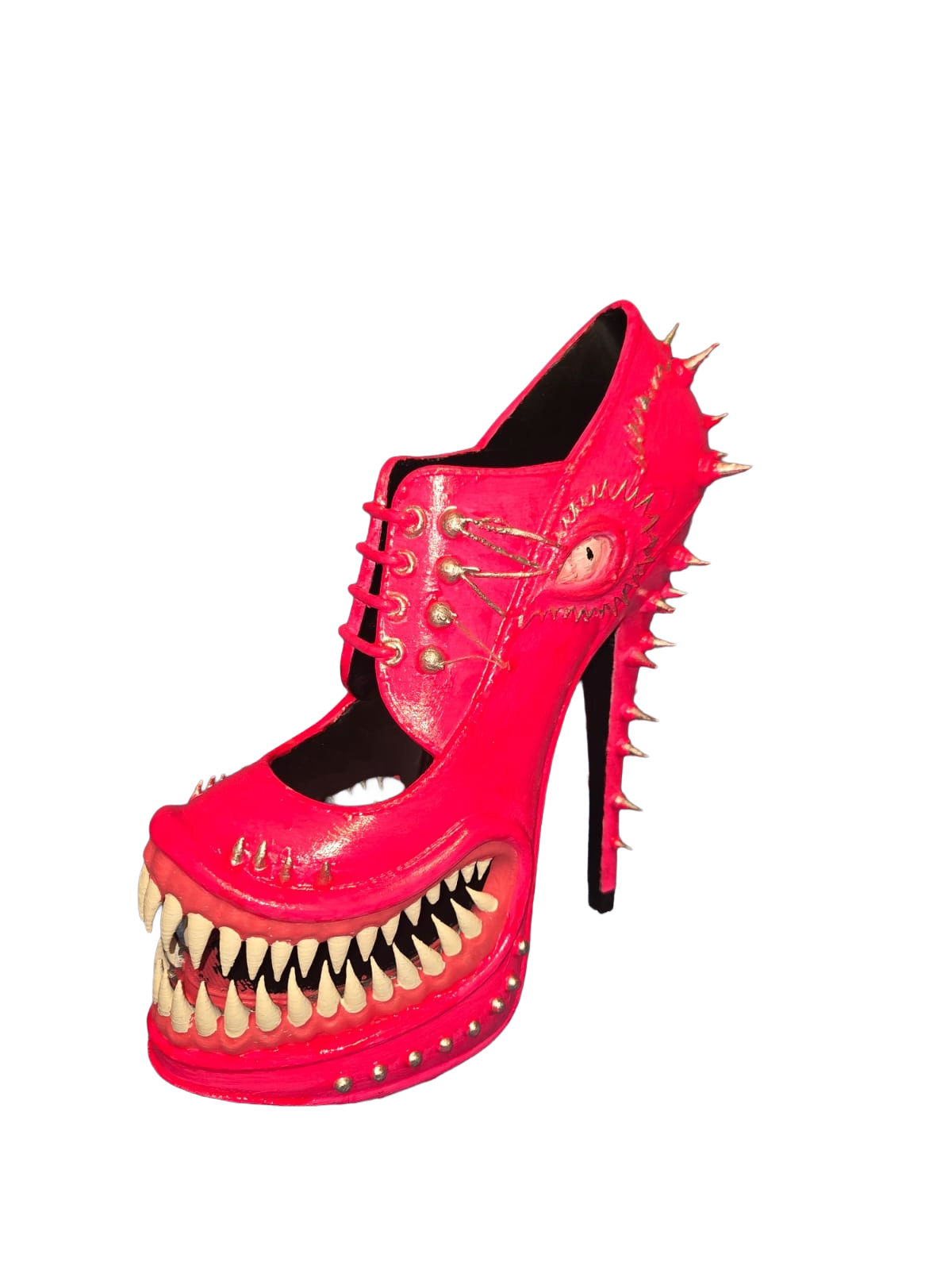 Gothic Monster High Heel Ornament – Horror-Inspired 3D Printed Décor (Pink)