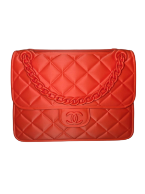 Designer-Inspired Quilted Handbag Vase – Luxury 3D Printed Home Décor (RED)
