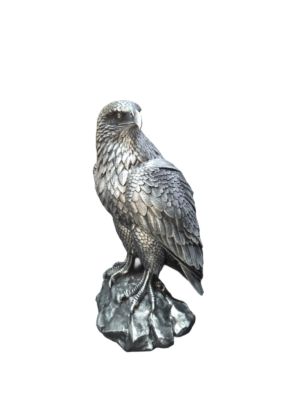 Majestic Eagle Ornament – Metallic Silver Finish