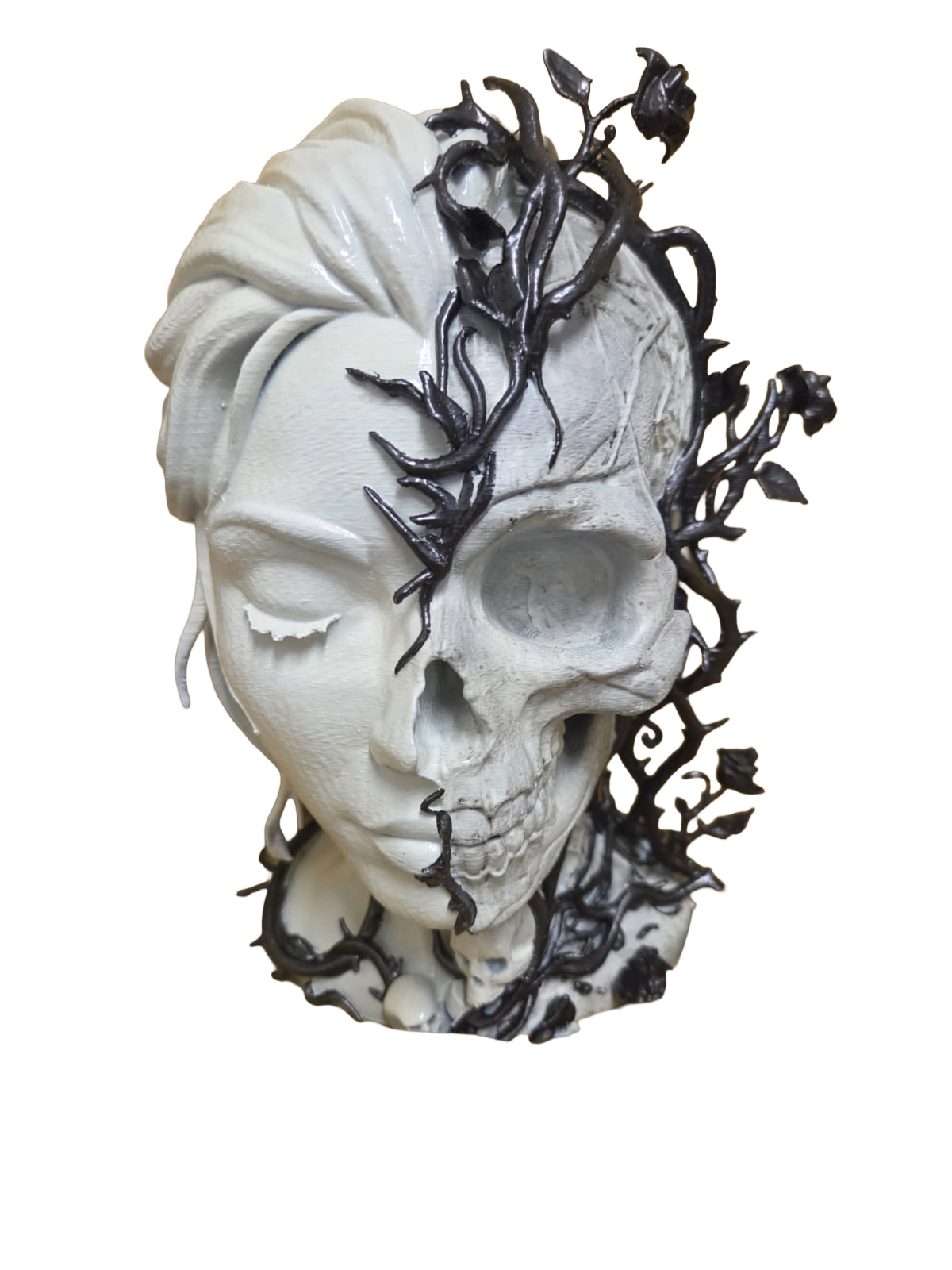 Life and Death Bust Ornament – Hand Painted