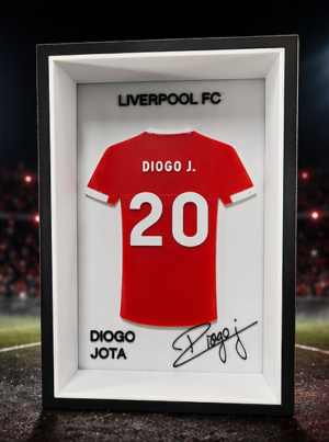 Liverpool FC Inspired 3D Printed Shirt Frame – Personalised Football Wall Art