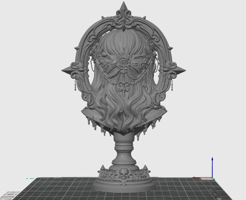 Gothic Woman Bust – Dark Rose 3D Printable STL Download - Image 2