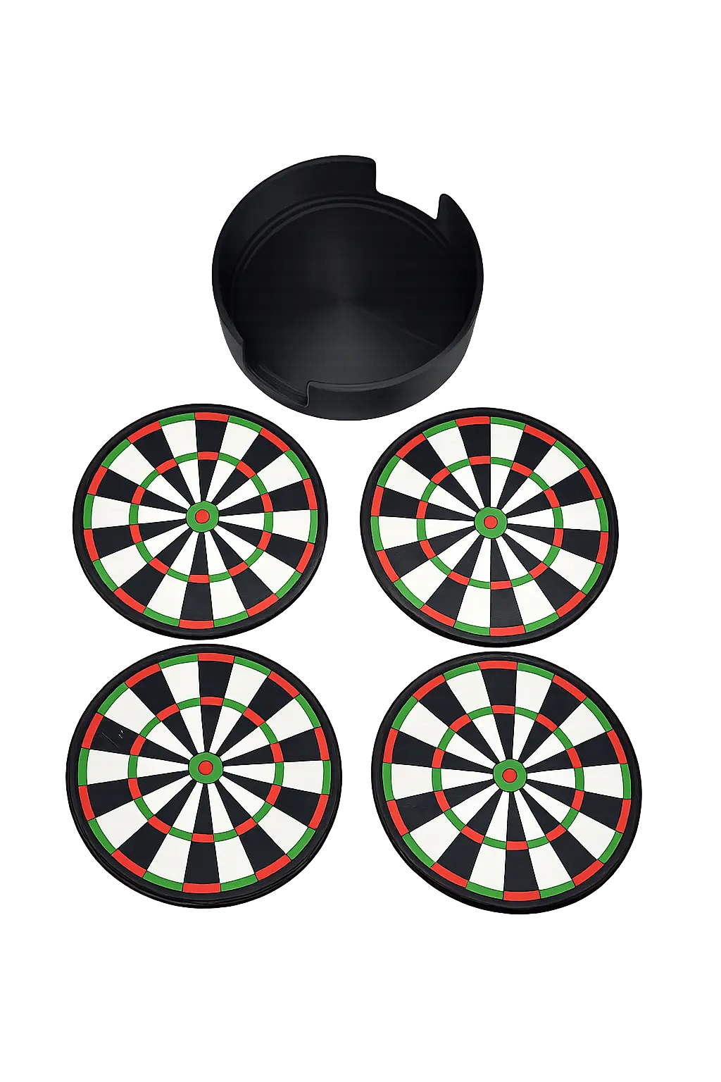 Dartboard Coaster Set – 3D Printed Drink Coasters with Holder - Image 2
