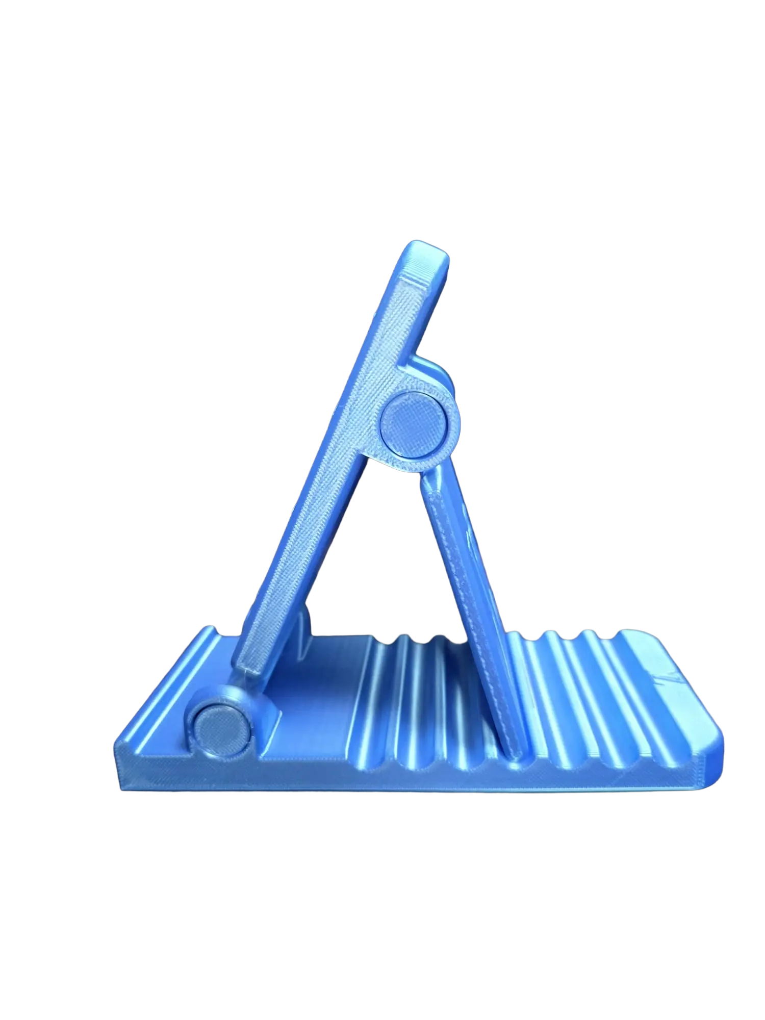 Designer Inspired Phone Holder – 3D Printed in Silk PLA+ (Blue) - Image 2