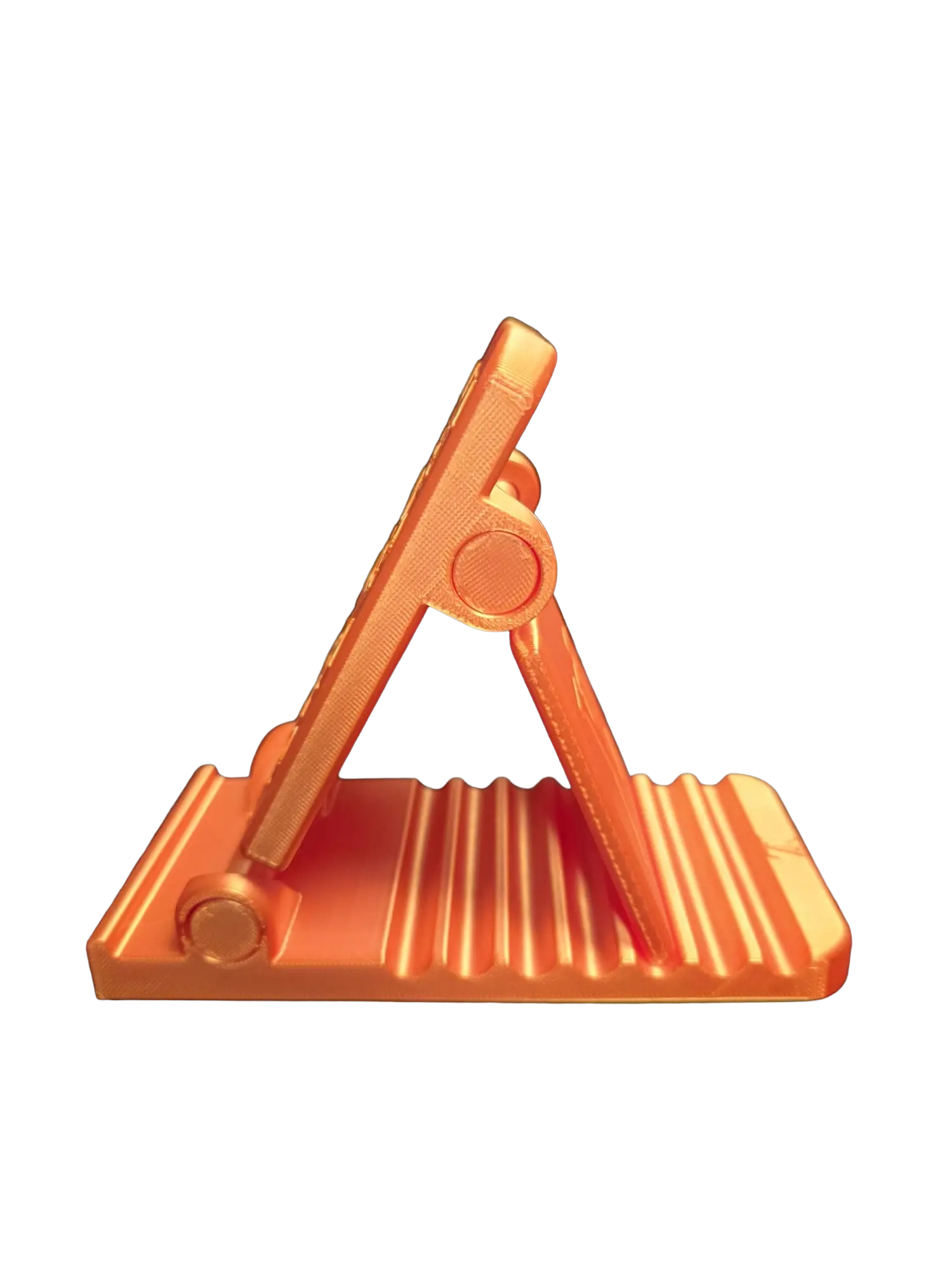 Designer Inspired Phone Holder – 3D Printed in Silk PLA+ (Orange) - Image 2