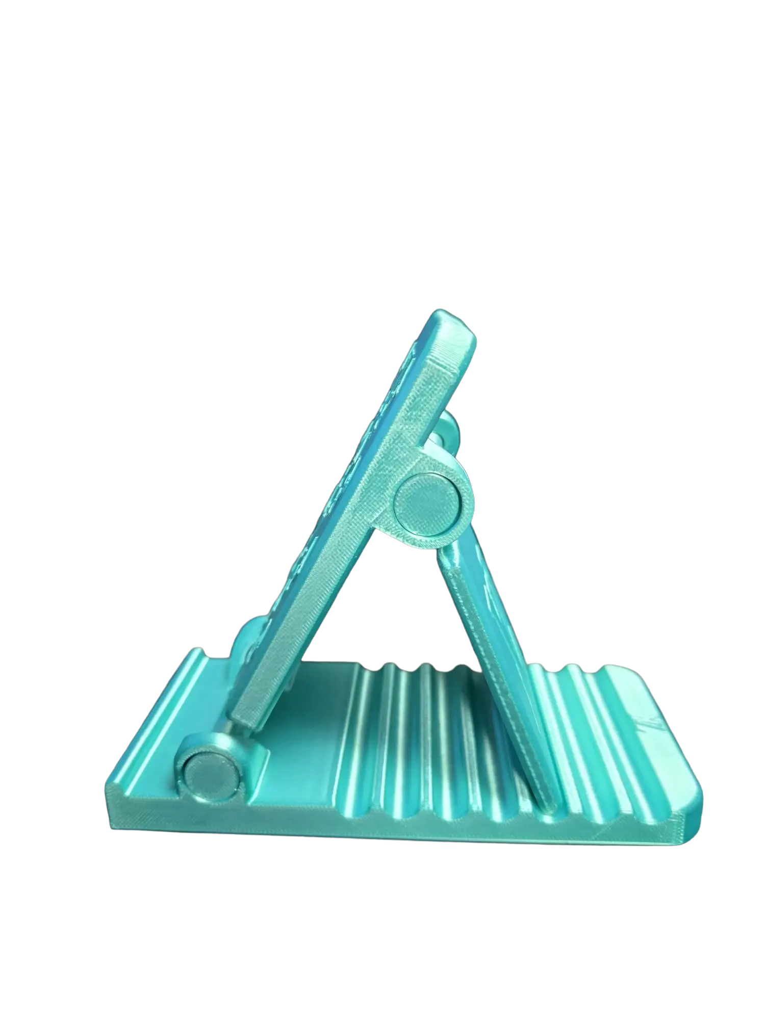 Designer Inspired Phone Holder – 3D Printed in Silk PLA+ (Teal) - Image 2