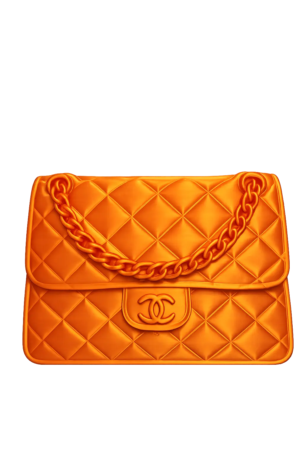 Designer-Inspired Quilted Handbag Vase – Luxury 3D Printed Home Décor (Orange)