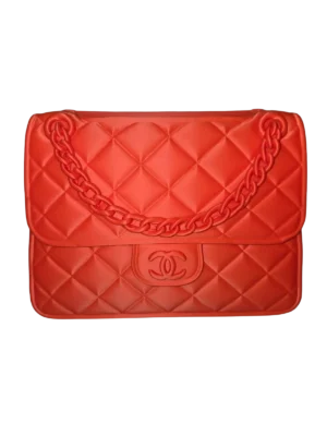 Designer-Inspired Quilted Handbag Vase – Luxury 3D Printed Home Décor (RED)