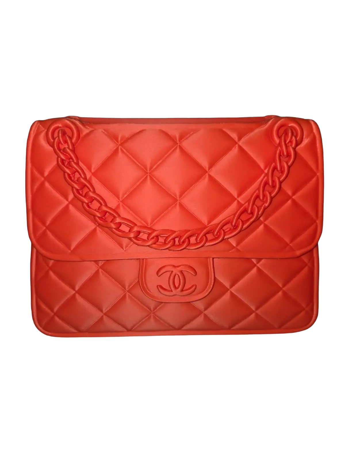 Designer-Inspired Quilted Handbag Vase – Luxury 3D Printed Home Décor (RED)