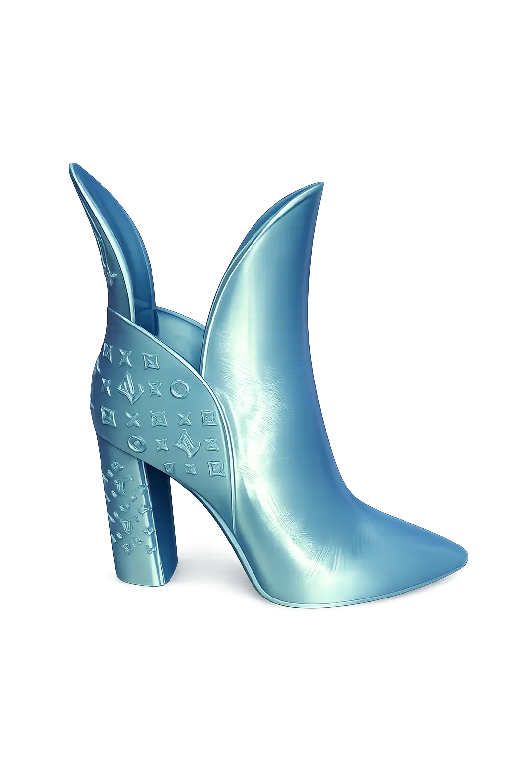 Designer Style Boot Vase | Silk PLA Decorative Home Accent (Blue) - Image 2