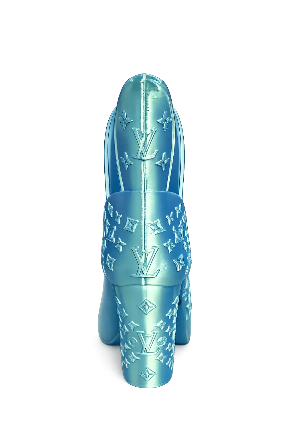 Designer Style Boot Vase | Silk PLA Decorative Home Accent (Blue) - Image 3