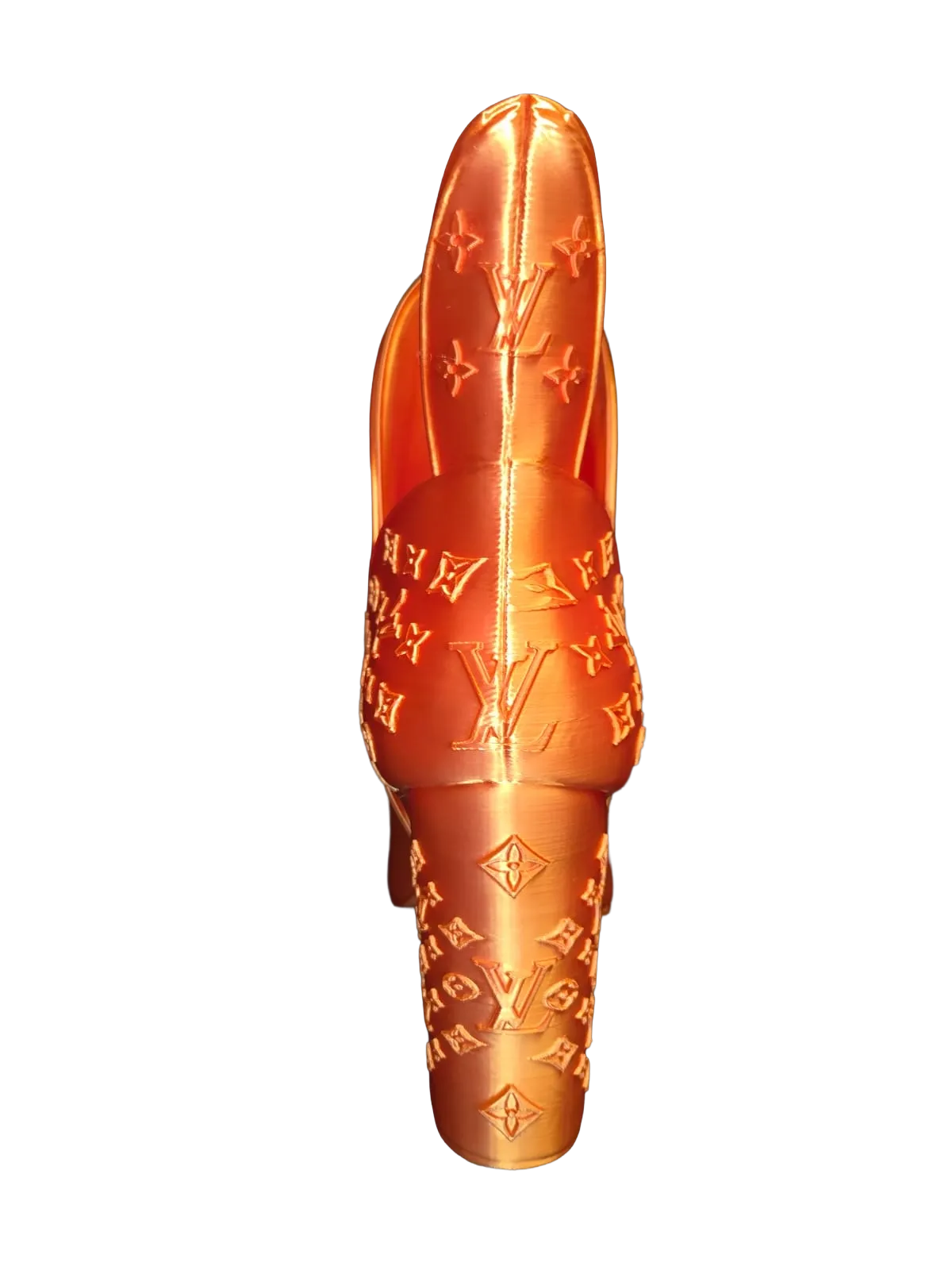 Designer Style Boot Vase | Silk PLA Decorative Home Accent (Orange) - Image 3