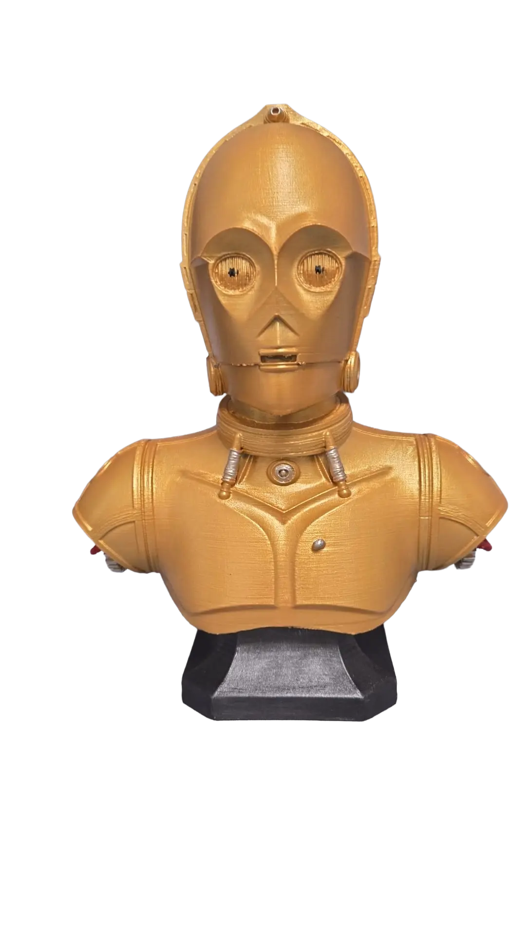 C3PO Golden Droid Bust hand-painted metallic gold 3D printed collectible