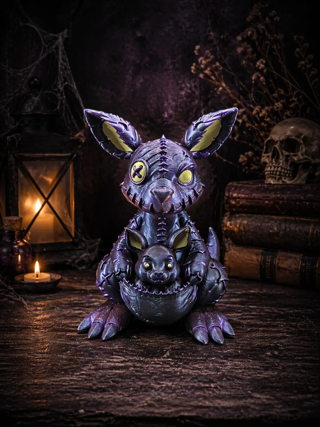 Gothic Kangaroo Joey – Creepy Cute Horror Figurine - Image 2