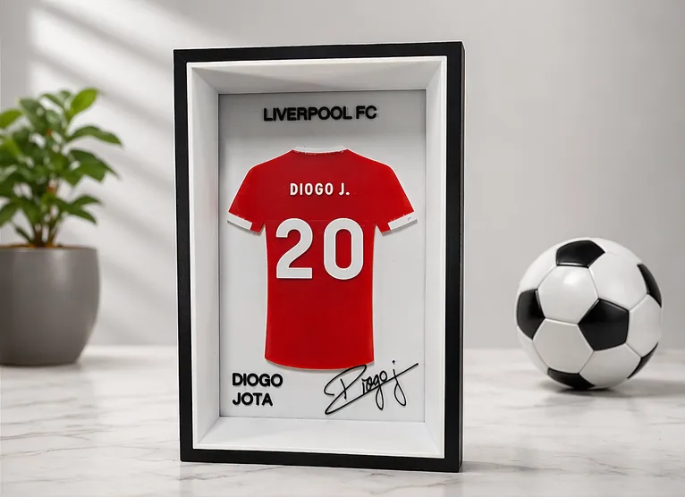 Liverpool FC Inspired 3D Printed Shirt Frame – Personalised Football Wall Art - Image 3