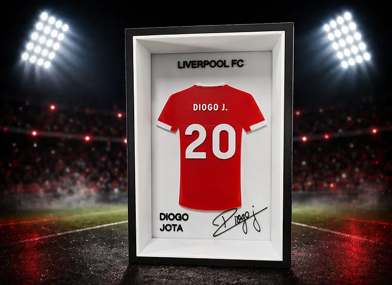 Liverpool FC Inspired 3D Printed Shirt Frame – Personalised Football Wall Art - Image 2