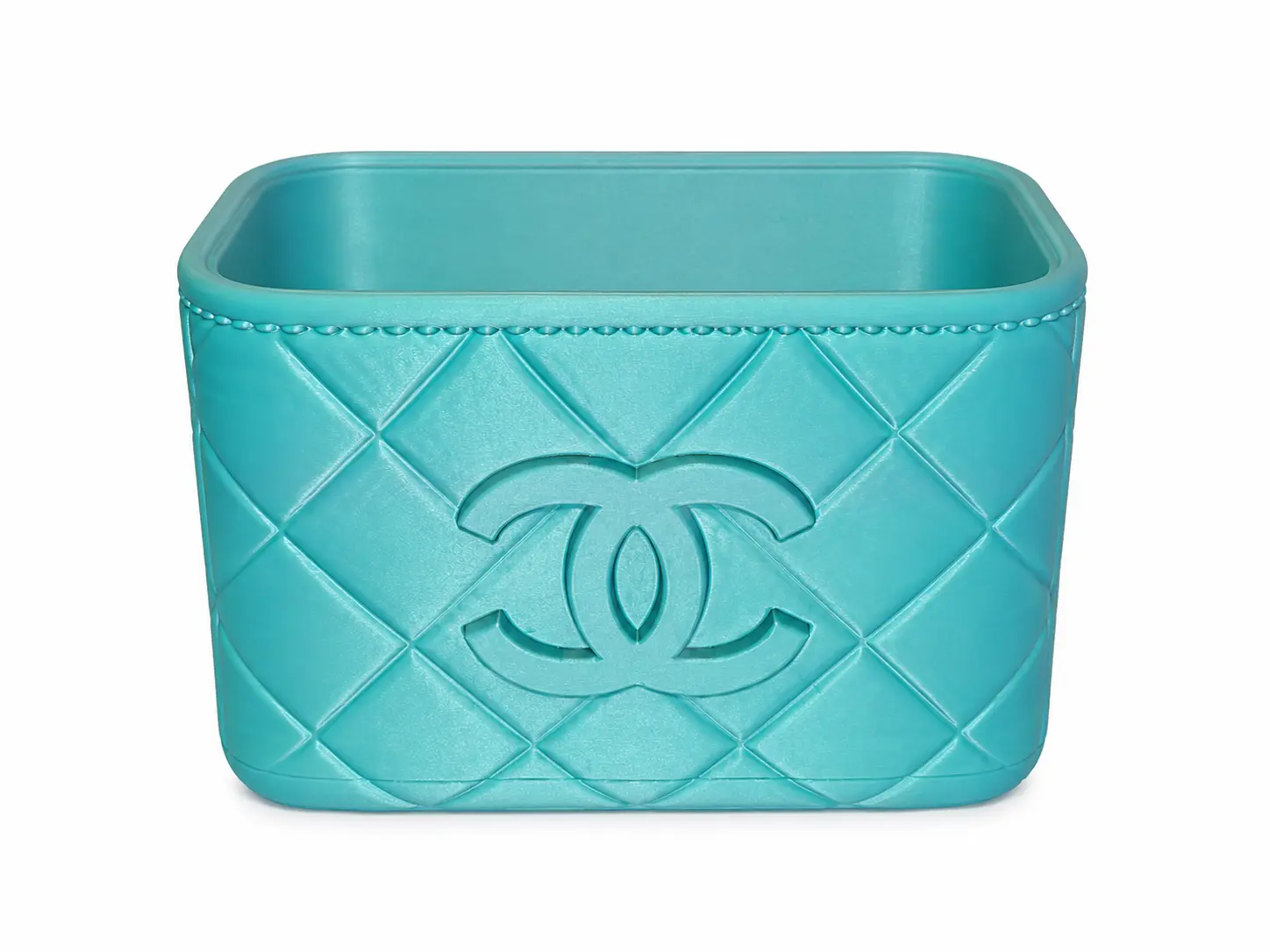 Luxury Designer-Inspired Makeup Holder (Aqua)