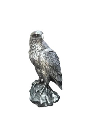 Majestic Eagle Ornament metallic silver hand-painted 3D printed collectible