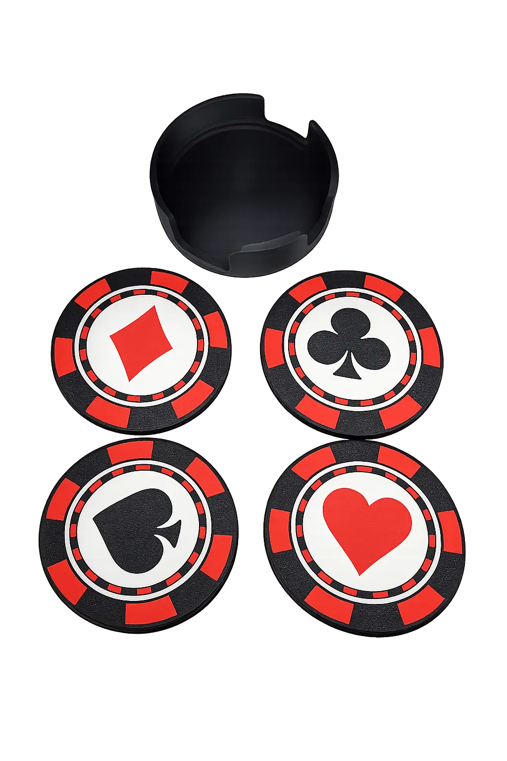 Poker Chip Coaster Set – 3D Printed Drink Coasters with Holder - Image 2