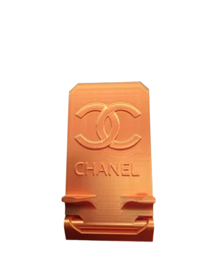 Premium Designer Phone Stand – 3D Printed Silk PLA+ Phone Holder (Orange)