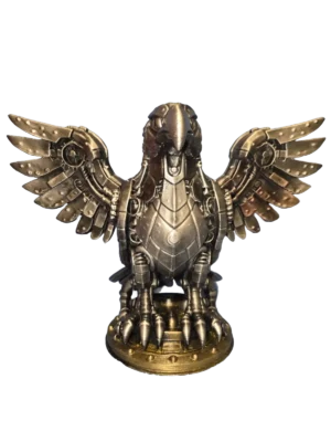 Steampunk Mechanical Eagle Ornament metallic silver 3D printed collectible