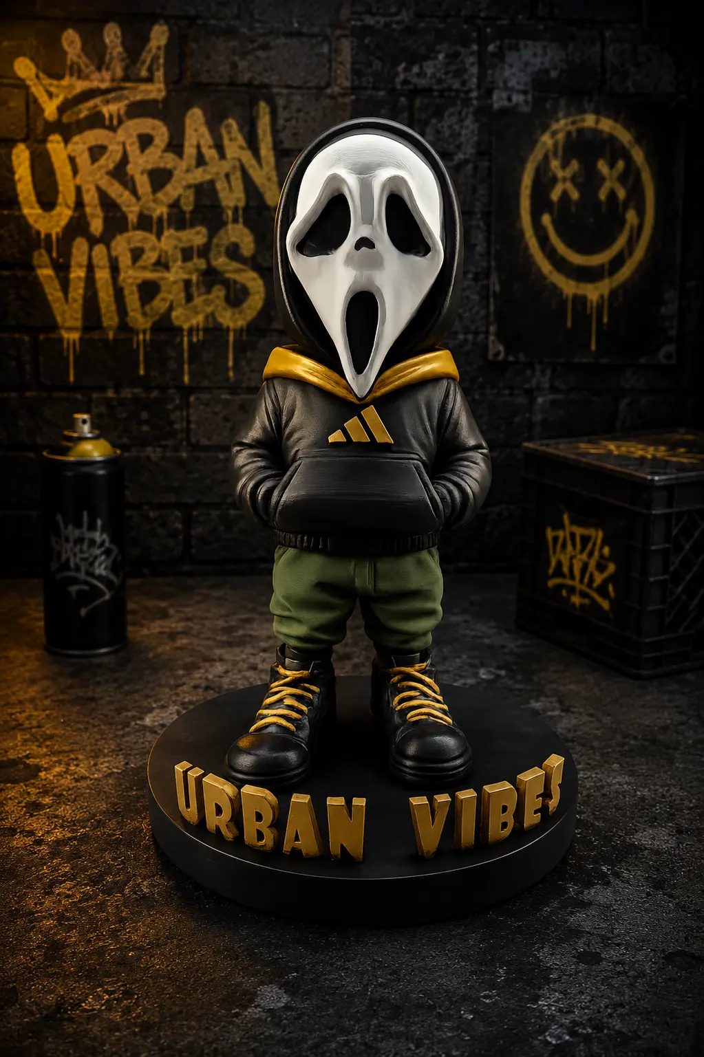 Urban Vibes Scream Mask Figure – Hand Painted 3D Printed Collectible - Image 2