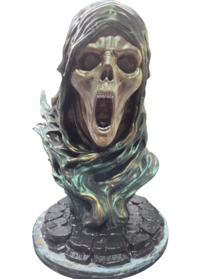 Wraith Bust Ornament 3D printed and hand painted gothic skeletal figure approx 24cm high