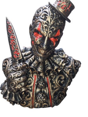 Steampunk Art the Clown bust 3D printed and hand painted horror collectable approx 15cm high