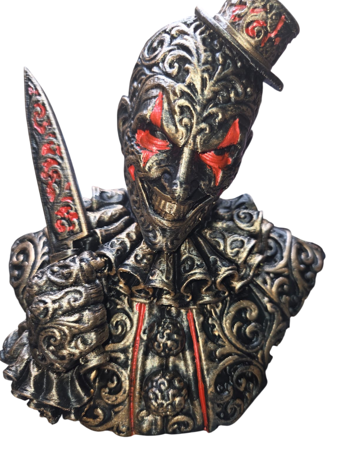 Steampunk Art the Clown bust 3D printed and hand painted horror collectable approx 15cm high