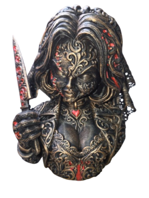 Steampunk Tiffany Bride of Chucky bust 3D printed and hand painted horror collectable