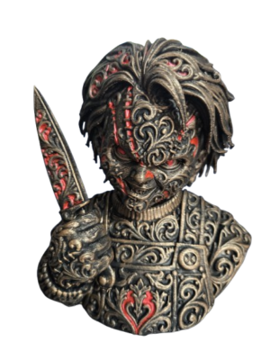 Chucky Steampunk Bust hand painted 3D printed horror collectable approx 15cm high